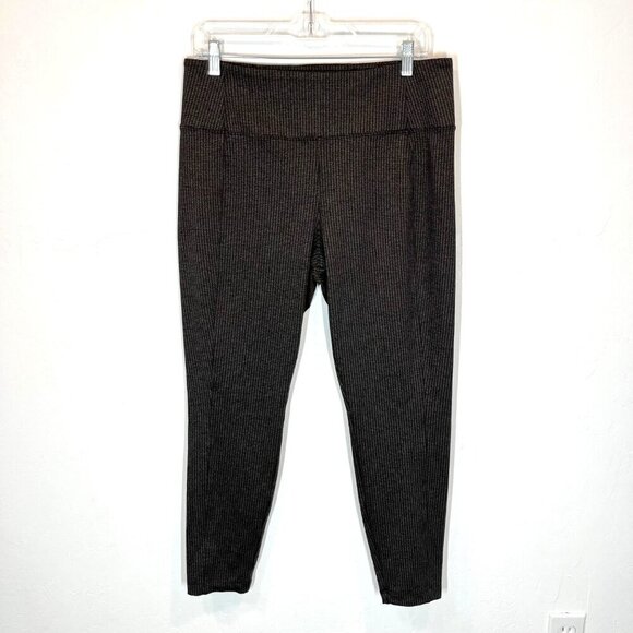 Athleta Delancey Houndstooth tight Brown leggings Size L pockets - Picture 4 of 12